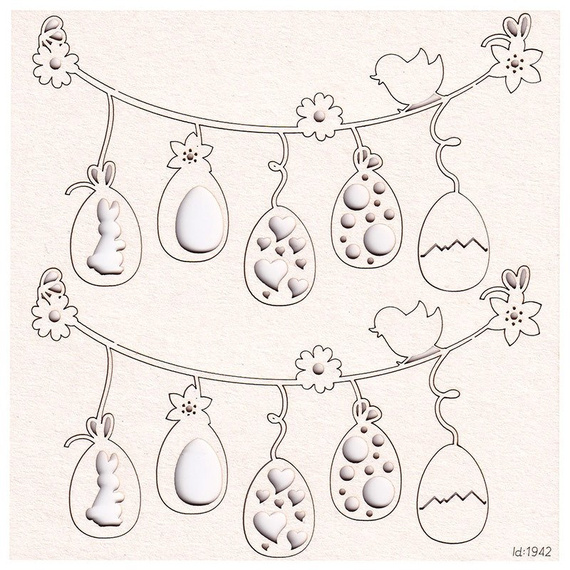 SCRAPINIEC Dekorpappe Die Cut Chipboard Dekoration Ornament, Girlande Ostereier