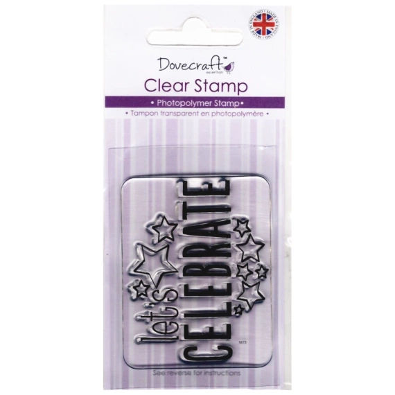 DOVECRAFT Transparent Stempel Motivstempel Clear Stamp - Let's celebrate Untertitel