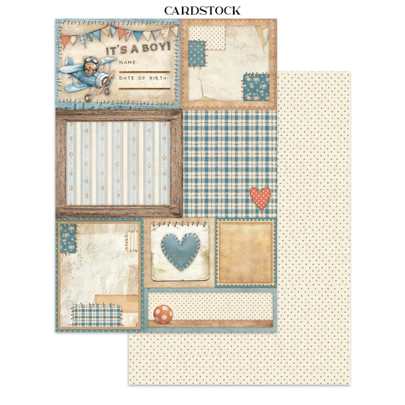 Set aus Junk Journal-Papieren, Aufklebern und Elementen - Baby - Stamperia 