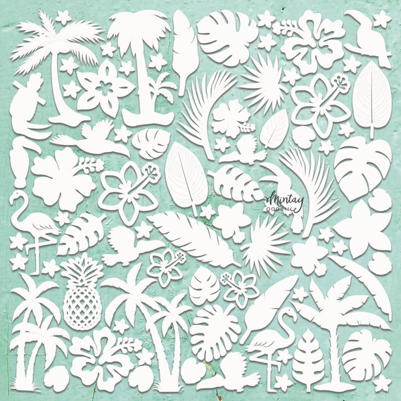 MINTAY Chippies - Dekorpappe Die Cut Chipboard Dekoration Ornament - Tropical