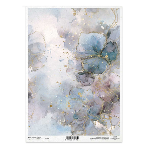 Reispapier für Decoupage A4 - dekorative Muster, florale Motive - R2708 - Itd Collection 