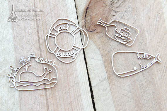 Dekorpappe Die Cut Chipboard Segeln Sie weg - Segeln Sie weg - Whalecome Summer - SCRAPINIECrapiniec 3561