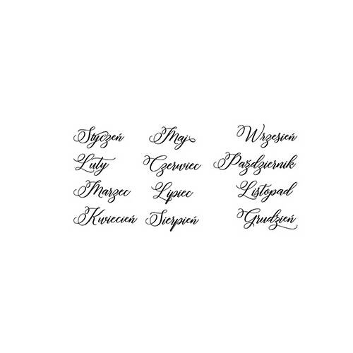 AGATERIA - Transparent Stempel Motivstempel Clear Stamp - Monatsnamen Untertitel PL