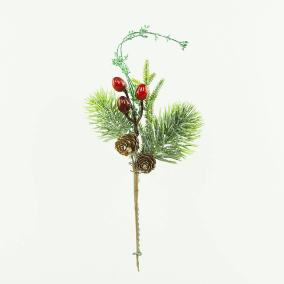 Eberesche Vogelbeerbaum gefrostete Beere Draht 40 Bälle/1 Zweig, khaki