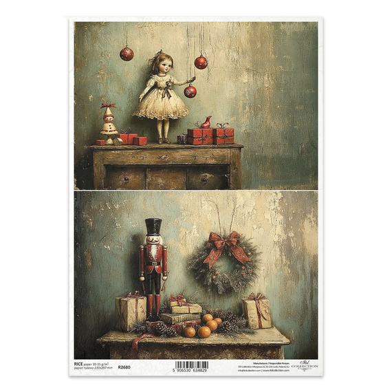 Reispapier für Decoupage A4 - Nussknacker, Puppe, Retro - R2680 - Itd Collection 