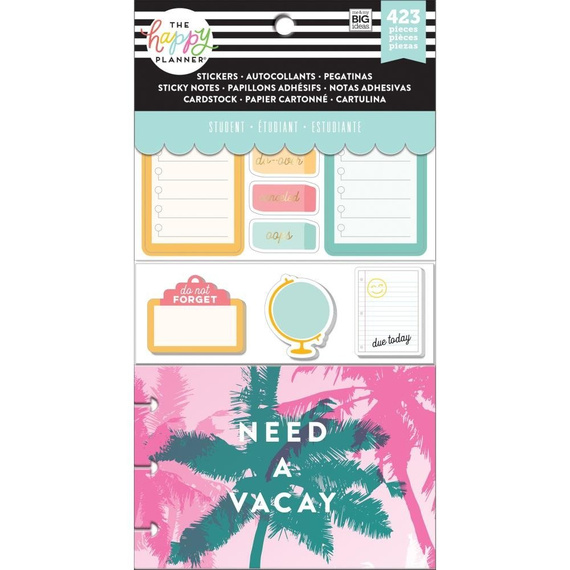 HAPPY PLANNER 20 Blatt Aufkleber Haftnotizen Lochkarte, Stay Sharp (student)