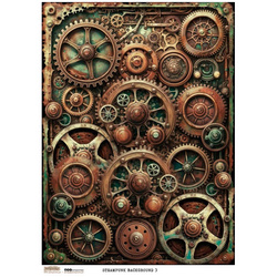 Reispapier Decoupage Bastelpapier A4 - Scraplove - Steampunk Background 3