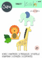 SIZZIX Stanzform Präge Stanzschablone Cutting Die, Basic Zoo Animals Löwe Elefant Giraffe