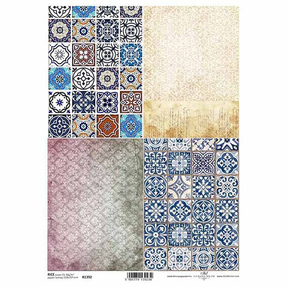 ITD Reispapier Decoupage Bastelpapier Softpapier Serviettentechnik, Mosaik R1392