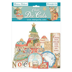 STAMPERIA Clear Die Cuts Formen auf Folie SCRAPBOOKING embellishments - Christmas Patchwork