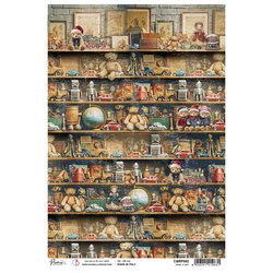 Reispapier für Decoupage A4 - Ciao Bella - Toy Shop Make a Gift Verschenken