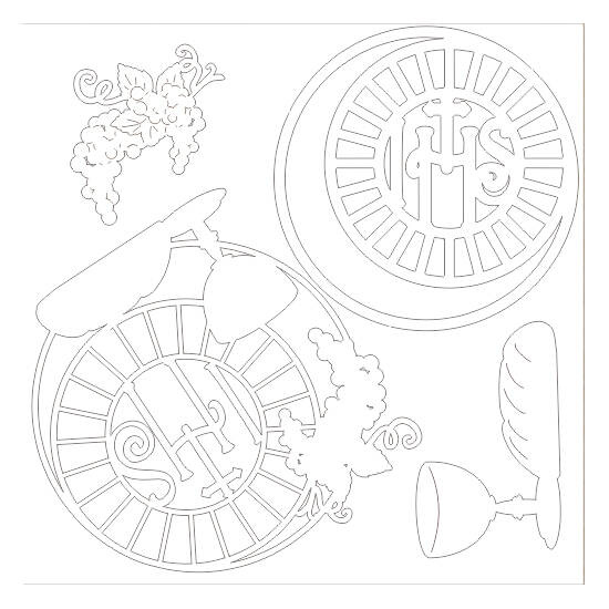 SCRAPINIEC Dekorpappe Die Cut Chipboard Dekoration, Dekor - 3-lagige Tasse - 4 Stk.