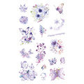 AUFKLEBER folie - Lila Blumen und Schmetterlinge