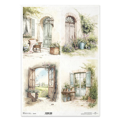 Reispapier Decoupage Bastelpapier für Decoupage A3 ITD-1417L Landschaftsansichten