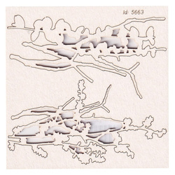 Dekorpappe Die Cut Chipboard - Verwundbar - Niederlassungen 03 - Scrapiniec