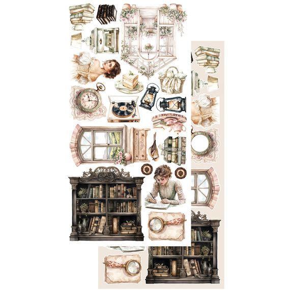 ALCHEMY OF ART Set 15x30cm Scrapbooking Papier, In silence, vintage