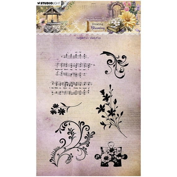 STUDIO LIGHT - Transparenter Stempel - Hopeful Swirls 