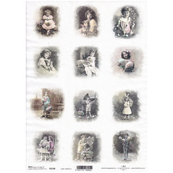 ITD Reispapier Decoupage Bastelpapier Softpapier Serviettentechnik, Retro, Porträts von Kindern  R2198