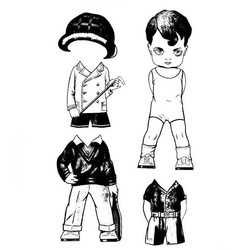 CARABELLE STUDIO Gummistempel Motivstempel  - Poupee, Petit Garcon Jungenpuppenbekleidung