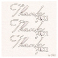 SCRAPINIEC Dekorpappe Die Cut Chipboard Dekoration, Inschrift Thank you 3782