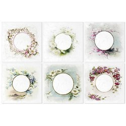 ITD Reispapier Decoupage Bastelpapier, RSM040 Blumenrahmen