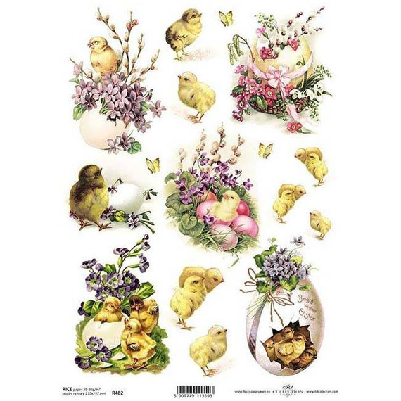 ITD Reispapier Decoupage Bastelpapier Softpapier Serviettentechnik, Hühner R482