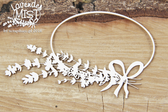 SCRAPINIEC Dekorpappe Die Cut Chipboard Dekoration Ornament, Rahmen Lavendel