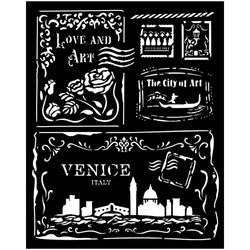 STAMPERIA Mixed Media Schablone STENCIL  25x25 cm - Venice Postkarte