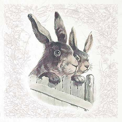 ITD Reispapier Decoupage SET Bastelpapier, vintage, osterhasen RSM070