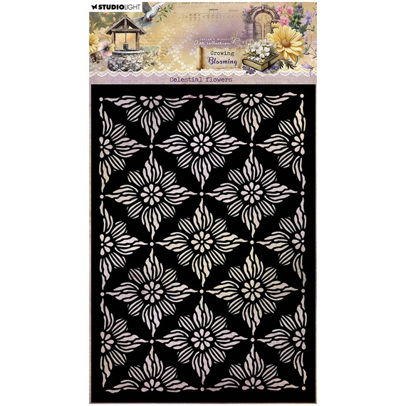 STUDIOLIGHT Mixed Media Schablone STENCIL für Decoupage Scrapbooking - Celestial flowers