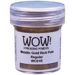 WOW! Embossingpulver mit Glitzer Embossingpuder 15ml, Metallics Gold Rich Pale regulär WC01R