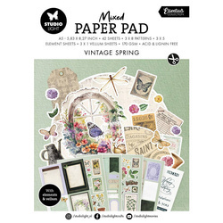 STUDIO LIGHT 20Blatt A5 Elemente Scrapbooking Papier Vintage spring