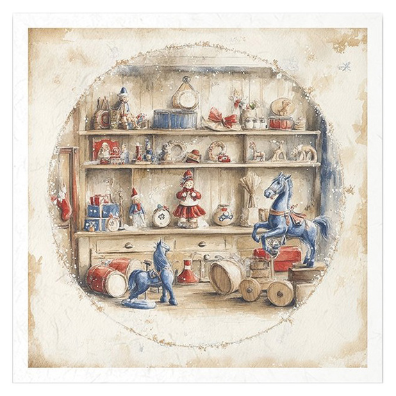 Reispapier-Set - Weihnachtsbäume, Geschenke, Spielzeugladen - RSM193 - Itd Collection