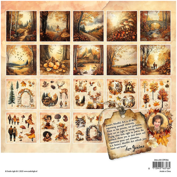 STUDIOLIGHT Scrapbooking Papier Set 20x20cm , Autumn in the Woods