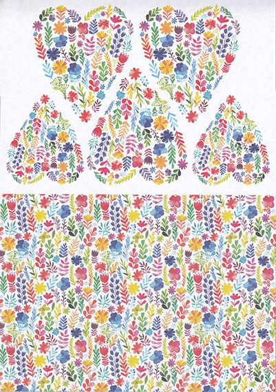 HAPPY COLOR Motivblock 15 Blatt Scrapbooking Papier 80g A4, Flowers Blumen