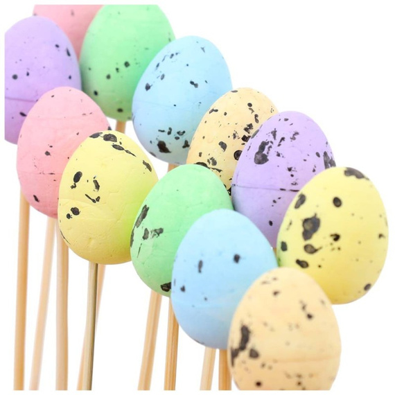 STYROPOREIER Ostern Dekoration Ostereier Wachtel 50 Stück, 1,8x2,5cm - Mix aus 7 Farben