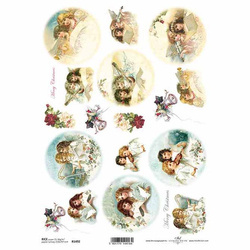 ITD Reispapier Decoupage Bastelpapier Softpapier Serviettentechnik, Engel R1492