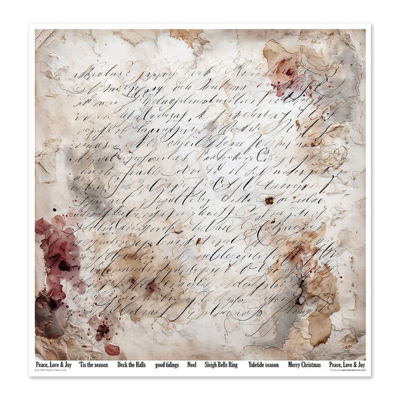 ITD COLLECTION Scrapbooking Papier Set 30x30 cm  - Winter's Tale in red