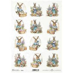 ITD Reispapier Decoupage Bastelpapier Serviettentechnik-R2368 Osterhasen