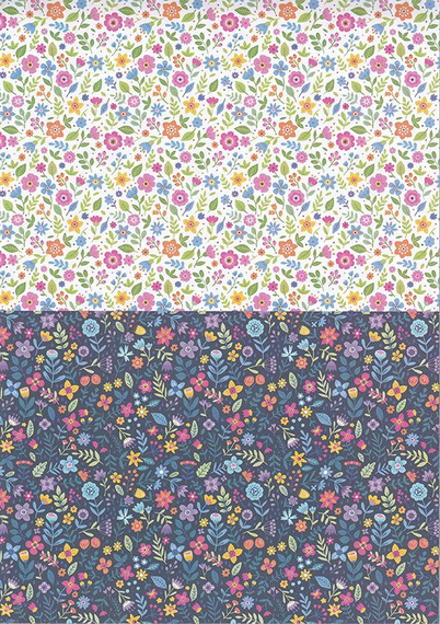 HAPPY COLOR Motivblock 15 Blatt Scrapbooking Papier 80g A4, Flowers Blumen