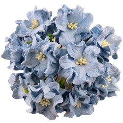 GARDENIEN 35 mm 25Stk Scrapbooking Maulbeerpapier Blumen Flowers, blau