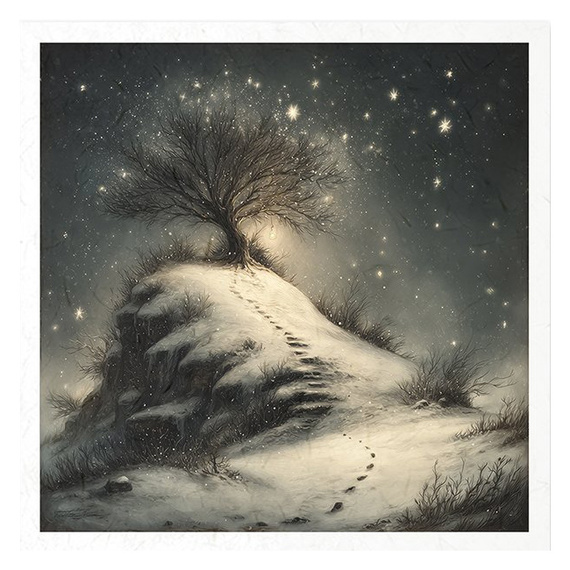 Reispapier-Set - Winter, Schnee, Frost, Nacht, Landschaft, Landschaft - RSM210 - Itd Collection