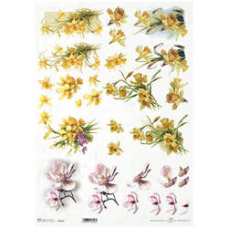 Reispapier für Decoupage A3 ITD-1060L Frühlingsblumen