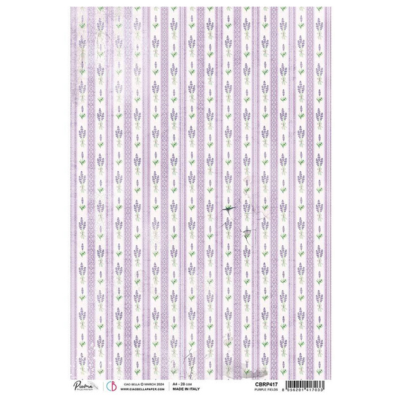 Reispapier Decoupage Bastelpapier für Decoupage A4 - Ciao Bella - Lila Felder