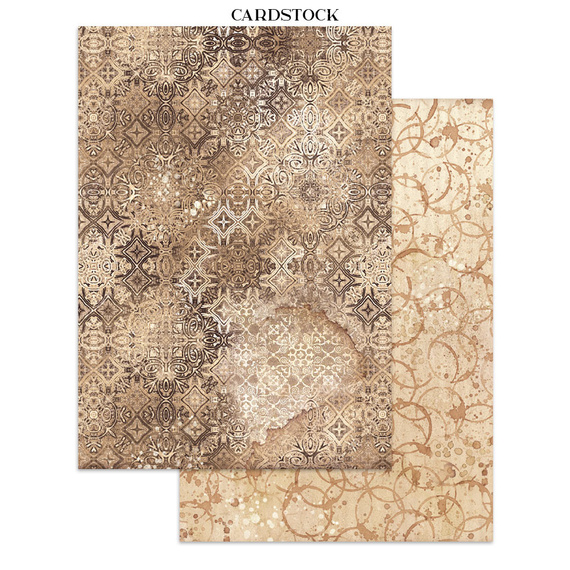 Set aus Junk Journal-Papieren, Aufklebern und Elementen - Coffee & Chocolate - Stamperia 