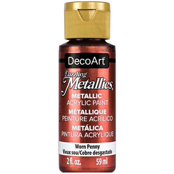 DECOART Dazzling Metallics Acrylic Paint, Acrylfarbe - Worn Penny 59 ml