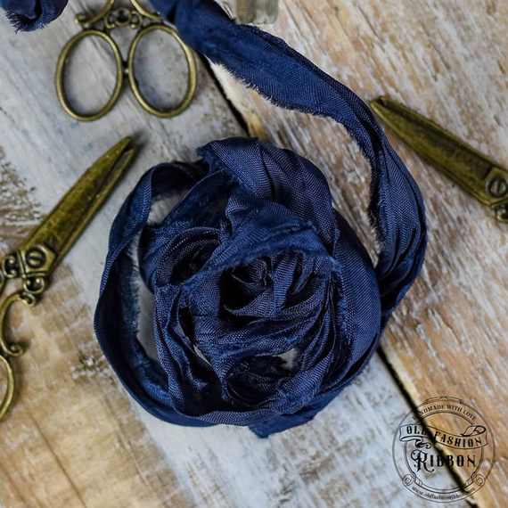Dekorative VINTAGE Shabby Bänder - dunkelblau