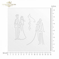 ITD Mixed Media Schablone STENCIL für Decoupage Scrapbooking 16x16, Braut und Bräutigam, Hochzeit ST0237