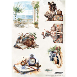 Reispapier für Decoupage A4 - Art of Alchemy - Reisen