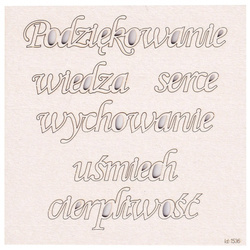 SCRAPINIEC Dekorpappe Die Cut Chipboard Dekoration Ornament, Polnische Untertitel